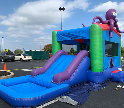 Octopus Moon Bounce Water Slide Combo